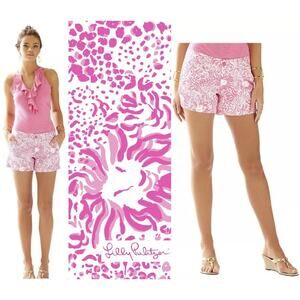 NWT LILLY PULITZER Mini Callahan Shorts Pink - Get Spotted‎ Girls Sz 12 Pockets